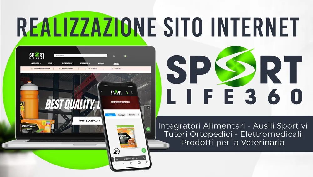 Sito e-commerce Sport Life 360 - integratori e ausili sportivi